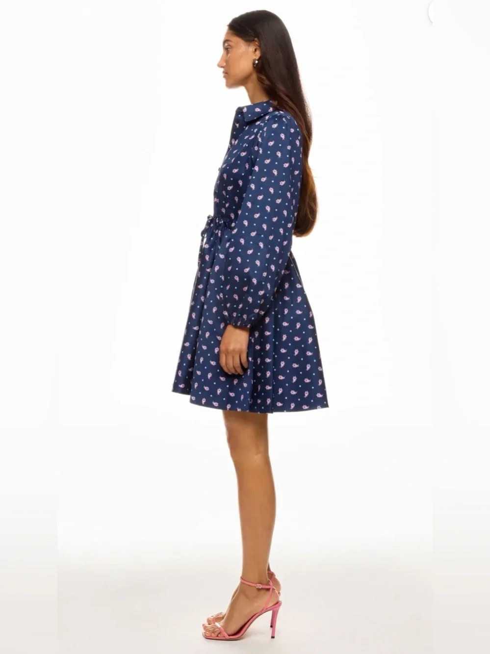 Kate Spade New York Paisley Millie Dress Shirt Dress with Drawstring
